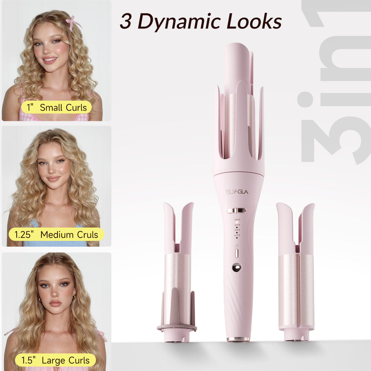 TSUYAGLA 3 in 1 Automatic Curling Iron