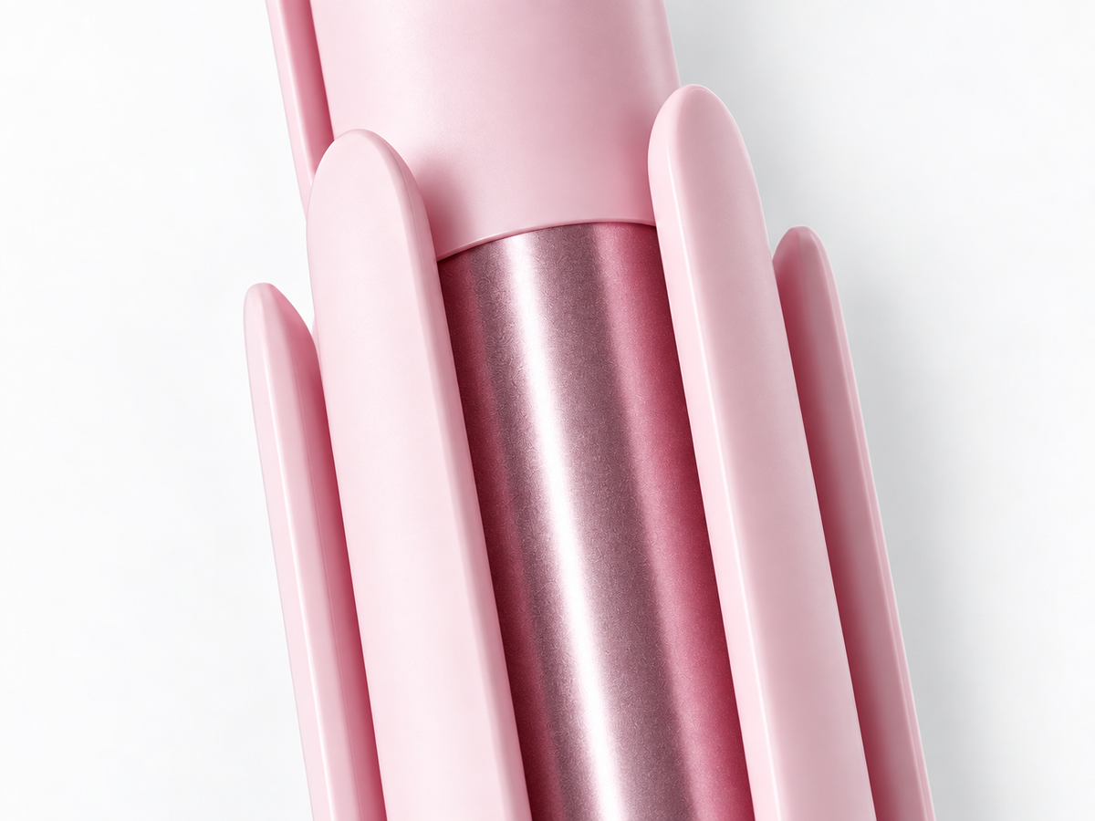 Close-up of the tourmaline ceramic coated barrel behind the protective outer guard