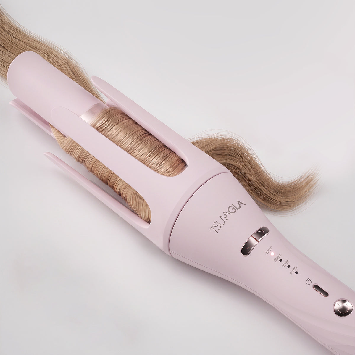 Original automatic curler photograph showing hair wrapped inside the outer guard