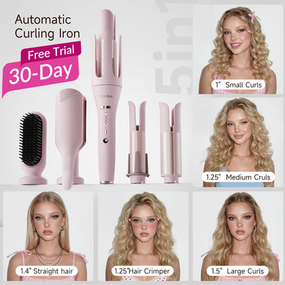 TSUYAGLA Automatic Curling Iron and Straightening Comb Set
