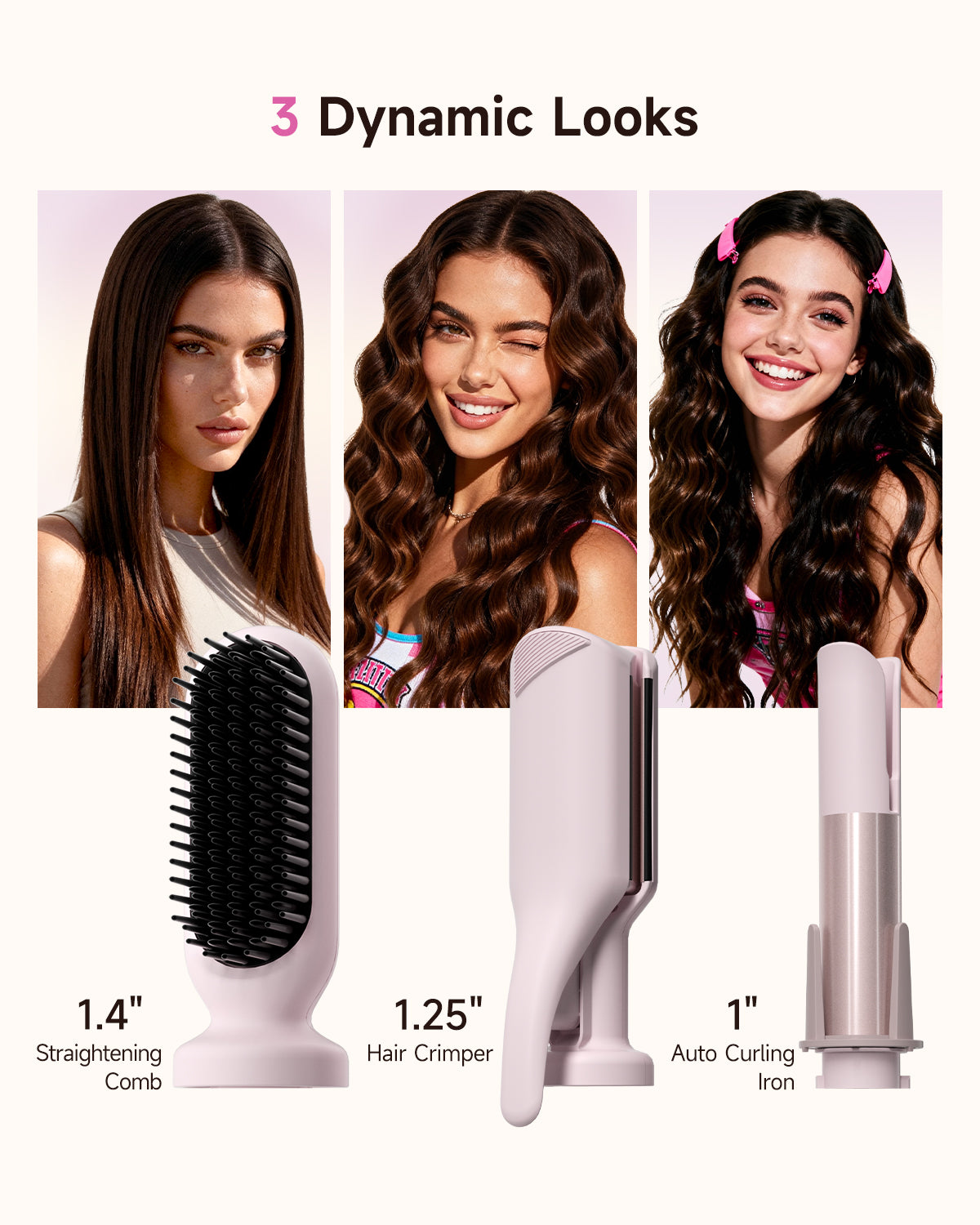 TSUYAGLA Automatic Curling Iron and Straightening Comb Set