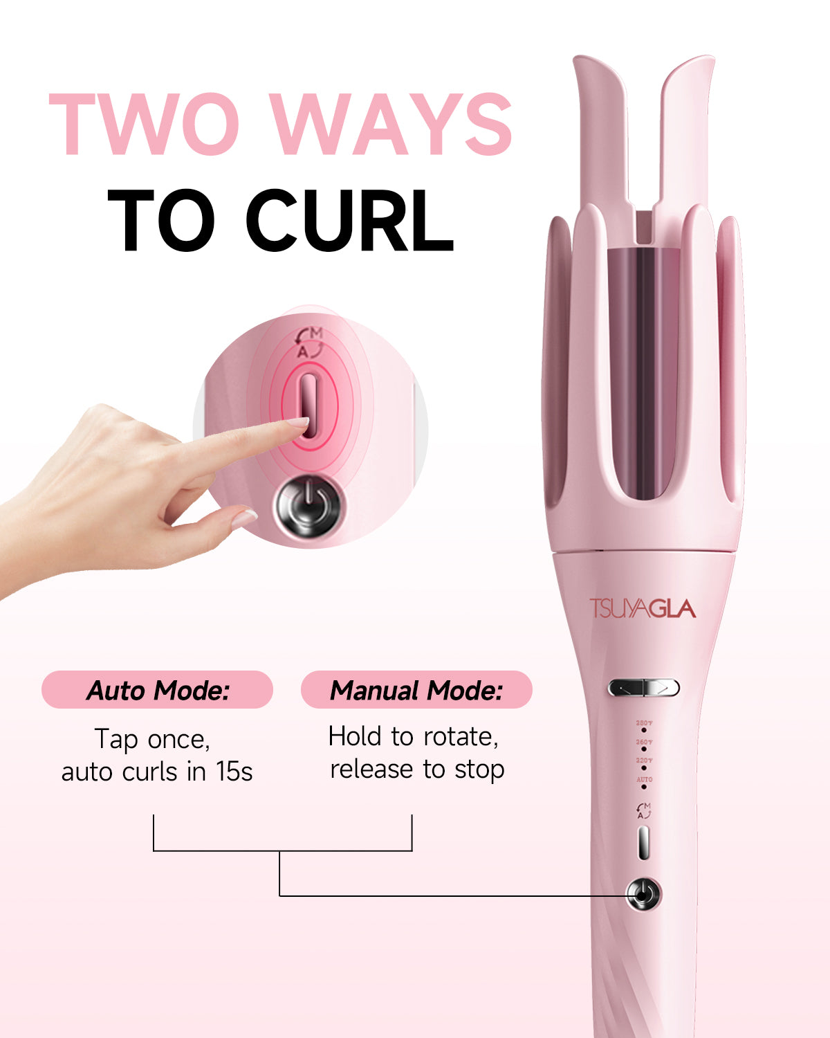 TSUYAGLA 3 in 1 Automatic Curling Iron, Hair Curlers with 3 Curling Barrels (1" - 1.25" - 1.5")