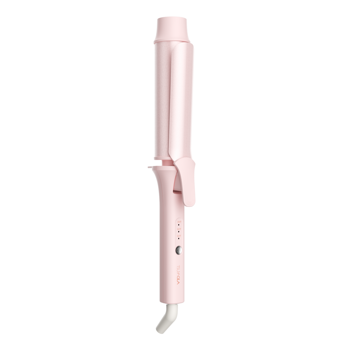 Original pink large-barrel curling iron, shown upright