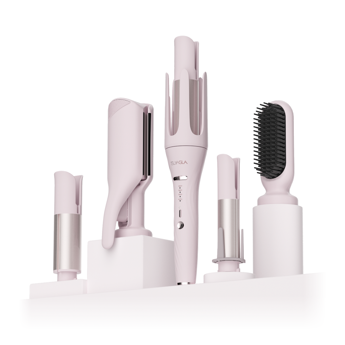 5-in-1 automatic curler with three barrels