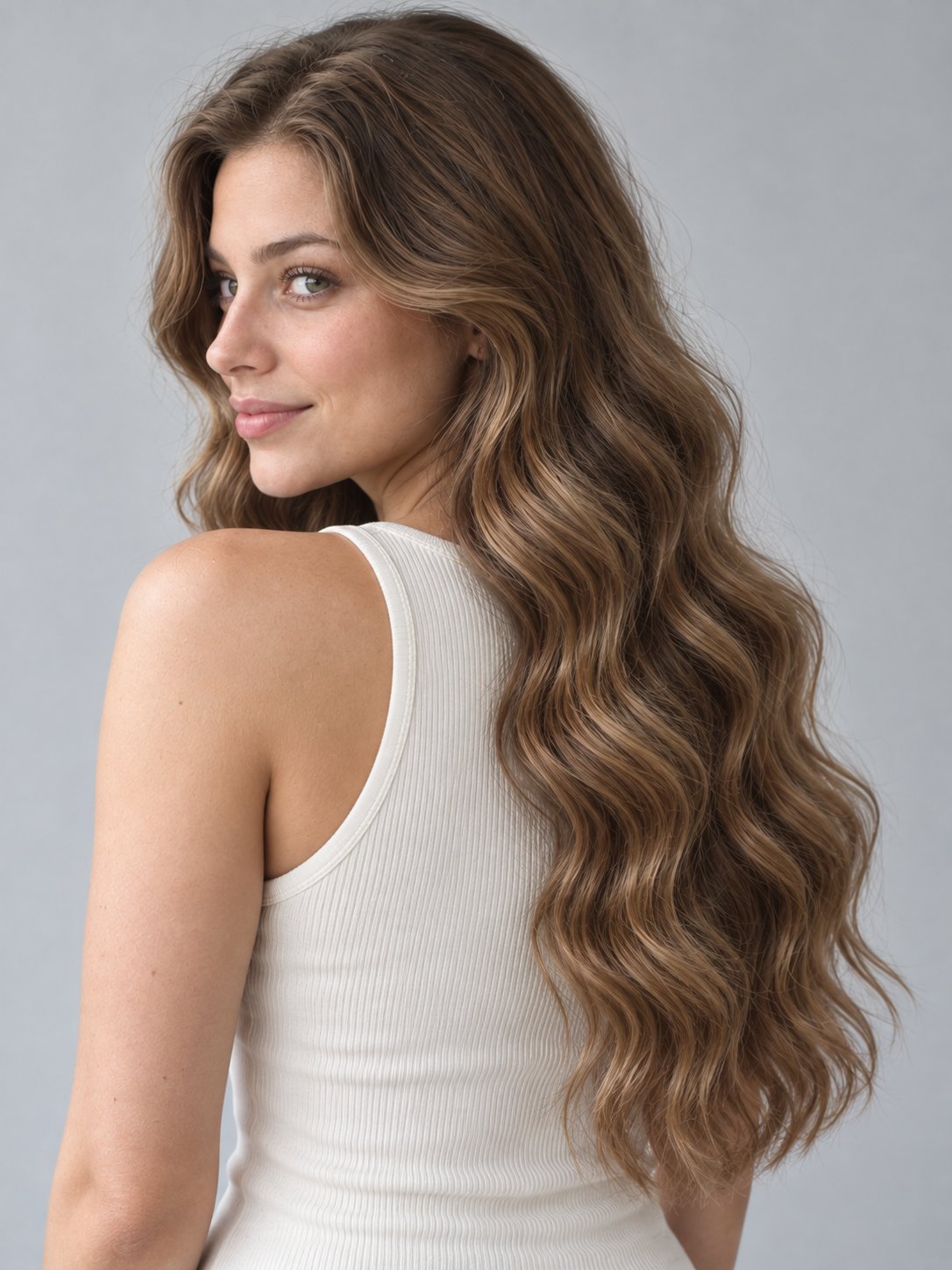 Rear three-quarter wave hairstyle inspiration